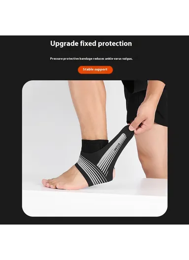 Compression Ankle Brace Support, Adjustable Wrap for Sprained Ankle AB039 - Pink / Left Foot / M