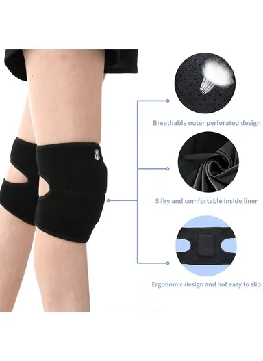 1Pc Adjustable Thickened Sponge Knee Pad, Fitness Basketball Cycling Running Knee Protector KN0182 - L / Pink