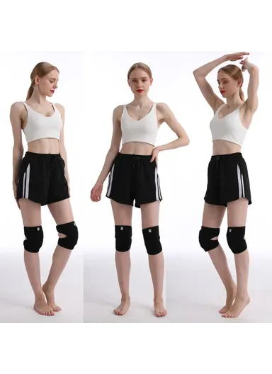 1Pc Adjustable Thickened Sponge Knee Pad, Fitness Basketball Cycling Running Knee Protector KN0182 - L / Black