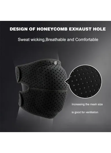 1Pc Adjustable Thickened Sponge Knee Pad, Fitness Basketball Cycling Running Knee Protector KN0182 - L / Black