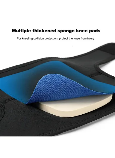 1Pc Adjustable Thickened Sponge Knee Pad, Fitness Basketball Cycling Running Knee Protector KN0182 - L / Black