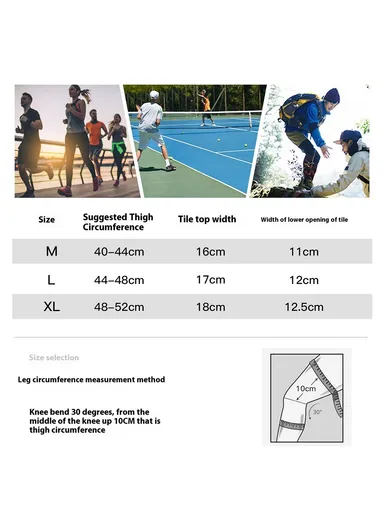 1Pc 3D Knitted Breathable Knee Support, Sports Compression Knee Sleeve for Basketball Cycling Running AB204 - M