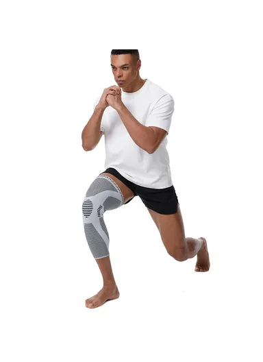 1Pc 3D Knitted Breathable Knee Support, Sports Compression Knee Sleeve for Basketball Cycling Running AB204 - M