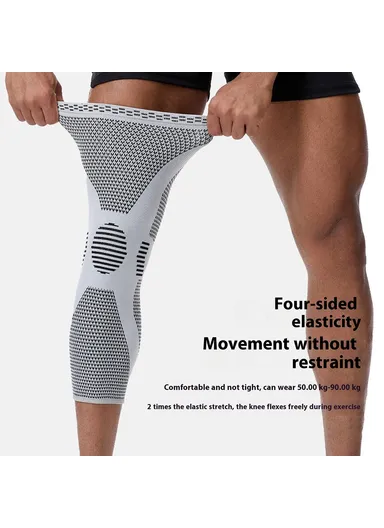 1Pc 3D Knitted Breathable Knee Support, Sports Compression Knee Sleeve for Basketball Cycling Running AB204 - M