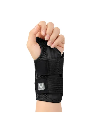 1Pc Breathable Wrist Joint Support, Adjustable Compression Wrist Brace for Outdoor Sports AB042  - Black Left Hand L / XL