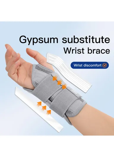 1Pc Breathable Wrist Joint Support, Adjustable Compression Wrist Brace for Outdoor Sports AB042  - Black Left Hand L / XL