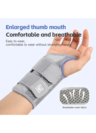 1Pc Breathable Wrist Joint Support, Adjustable Compression Wrist Brace for Outdoor Sports AB042  - Black Left Hand L / XL