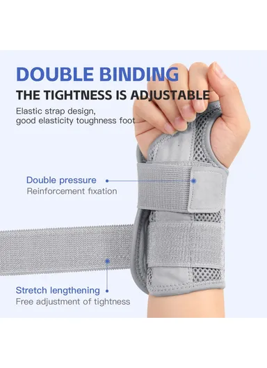 1Pc Breathable Wrist Joint Support, Adjustable Compression Wrist Brace for Outdoor Sports AB042  - Black Right Hand L / XL