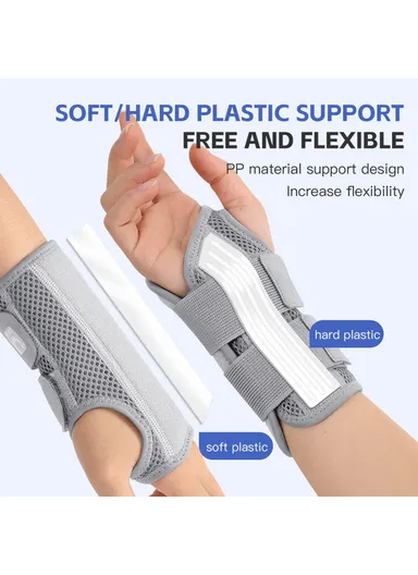 1Pc Breathable Wrist Joint Support, Adjustable Compression Wrist Brace for Outdoor Sports AB042  - Black Right Hand L / XL