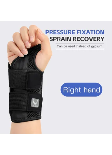 1Pc Breathable Wrist Joint Support, Adjustable Compression Wrist Brace for Outdoor Sports AB042  - Black Right Hand S / M