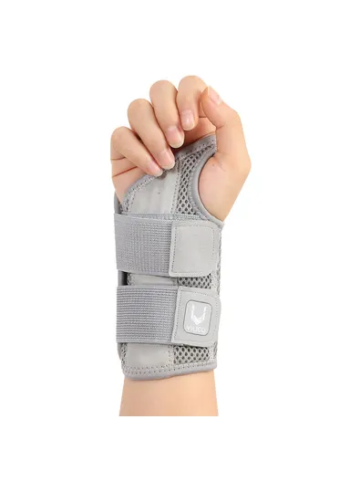 1Pc Breathable Wrist Joint Support, Adjustable Compression Wrist Brace for Outdoor Sports AB042 - Grey Right Hand L / XL