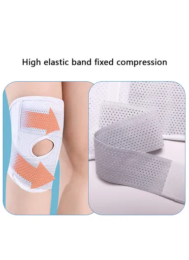 1 Pair Sports Compression Knee Guard Running Basketball Slim Elastic Knee Brace YF-JS020 - Black / L