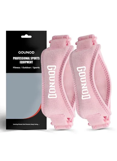 2 Pcs Knee Brace Patella Support Strap, Men Women Sports Running Fitness Compression Knee Protector HJ089 - Pink