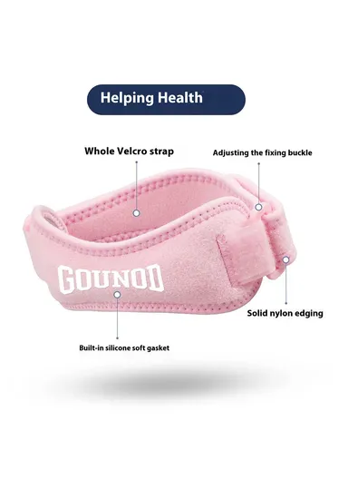 2 Pcs Knee Brace Patella Support Strap, Men Women Sports Running Fitness Compression Knee Protector HJ089 - Pink