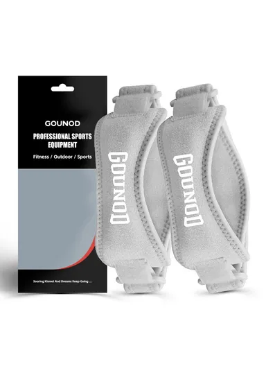 2 Pcs Knee Brace Patella Support Strap, Men Women Sports Running Fitness Compression Knee Protector HJ089 - Light Grey