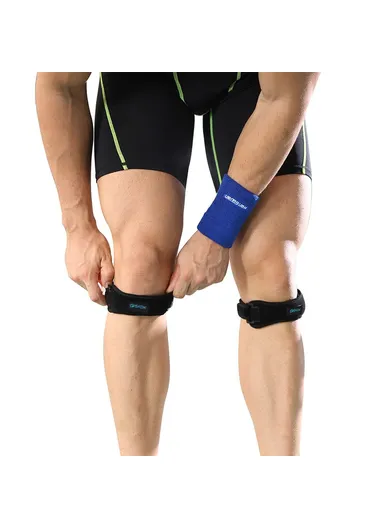 2 Pcs Knee Brace Patella Support Strap, Men Women Sports Running Fitness Compression Knee Protector HJ089 - Light Grey