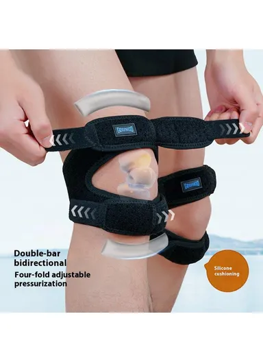 2 Pcs Knee Brace Patella Support Strap, Men Women Sports Running Fitness Compression Knee Protector HJ089 - Light Grey