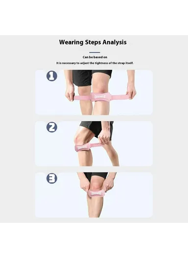 1 Pc Knee Brace Patella Support Strap, Men Women Sports Running Fitness Compression Knee Protector HJ089 - Pink