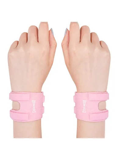 2 Pcs Sports Wrist Support TFCC Protection Wrap Sprain Recovery Compression Wrist Brace HW003 - Pink