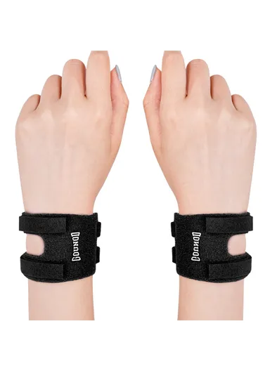 2 Pcs Sports Wrist Support TFCC Protection Wrap Sprain Recovery Compression Wrist Brace HW003 - Black