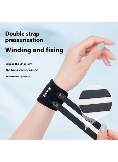 2 Pcs Sports Wrist Support TFCC Protection Wrap Sprain Recovery Compression Wrist Brace HW003 - Black