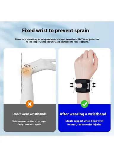 2 Pcs Sports Wrist Support TFCC Protection Wrap Sprain Recovery Compression Wrist Brace HW003 - Black