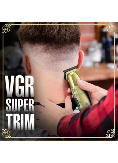 Professional Rechargeable Hair Trimmer, Turbo 8000RPM Cord/Cordless Hair Trimmer with Accessories V-265 - Gold 