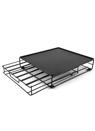 40-Pod Space-Saving Coffee Capsule Storage Drawer, Under Coffee Maker Rack Organizer CP130 (L31 x W29 x H7)cm - Black