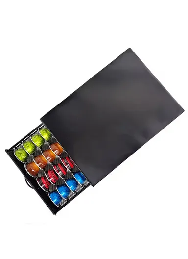 40-Pods Mesh Pod Storage Drawer, Under Coffee Machine Capsule Organizer CP133 (W28 x D38.5 x H8)cm - Black