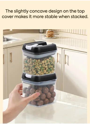 5Pcs Transparent Airtight Food Storage Canisters with Durable Plastic Lids