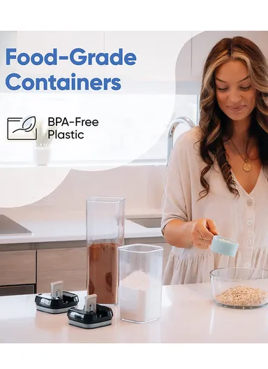 6Pcs Transparent Airtight Food Storage Canisters with Durable Plastic Lids