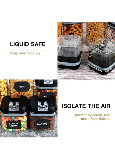 7Pcs Transparent Airtight Food Storage Canisters with Durable Plastic Lids JN-331