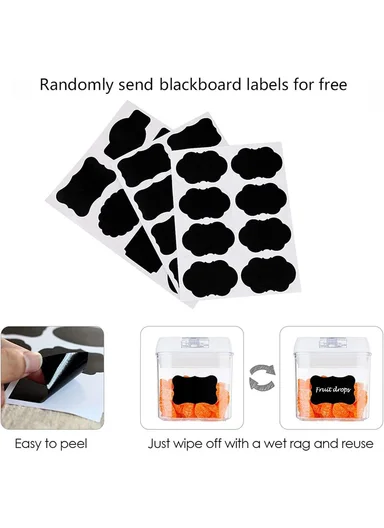 7Pcs Transparent Airtight Food Storage Canisters with Durable Plastic Lids JN-331