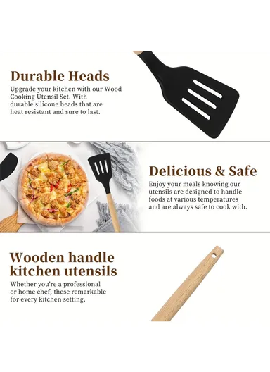 12 Pcs BPA Free Silicone Kitchen Set with Container - Grey / XL