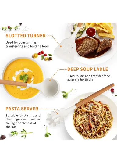 12 Pcs BPA Free Silicone Kitchen Set with Container - Grey / XL