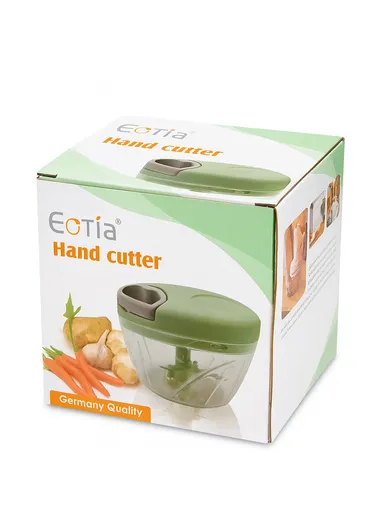 500ml Manual Hand Pull Food Chopper, Compact Vegetable Cutter with Stainless Steel Blades - Pink