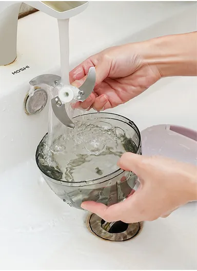 1000ml Manual Hand Pull Food Chopper, Compact Vegetable Cutter with Stainless Steel Blades - Green