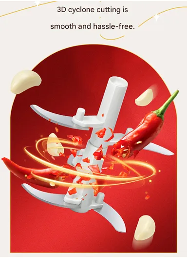 1000ml Manual Hand Pull Food Chopper, Compact Vegetable Cutter with Stainless Steel Blades - Pink