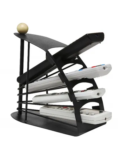 4-Slot Metal Remote Organizer with Mesh Design &amp; Steel Base (L20 x W11 x H18)cm