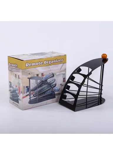 4-Slot Metal Remote Organizer with Mesh Design &amp; Steel Base (L20 x W11 x H18)cm