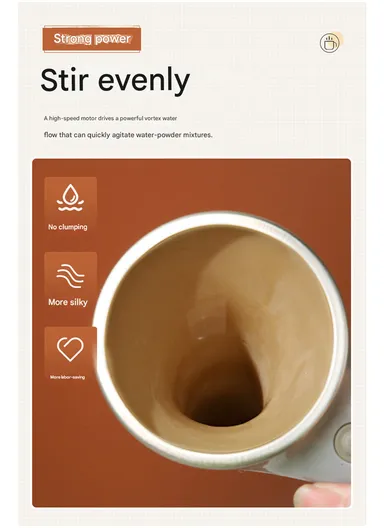 430ml Automatic Self-Stirring Cup, Heat-Resistant Travel Mug for Coffee, Milk, Tea &amp; More