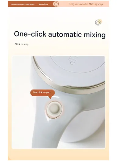 430ml Automatic Self-Stirring Cup, Heat-Resistant Travel Mug for Coffee, Milk, Tea &amp; More