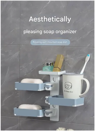 4-Layer No-Drill Bathroom Shower Organizer Rack – Grey