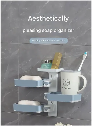 3-Layer No-Drill Bathroom Shower Organizer Rack – Grey