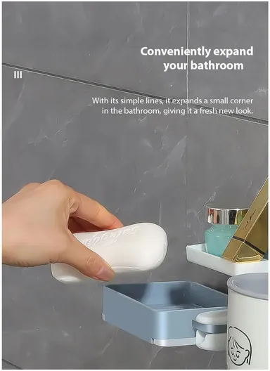 3-Layer No-Drill Bathroom Shower Organizer Rack – Grey