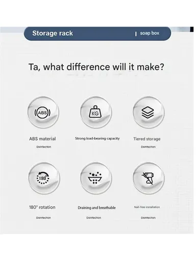 3-Layer No-Drill Bathroom Shower Organizer Rack – Grey