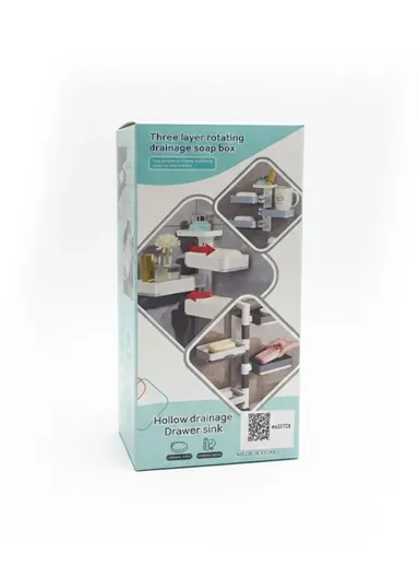 3-Layer No-Drill Bathroom Shower Organizer Rack – Grey