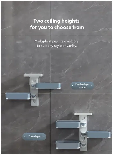 3-Layer No-Drill Bathroom Shower Organizer Rack – White