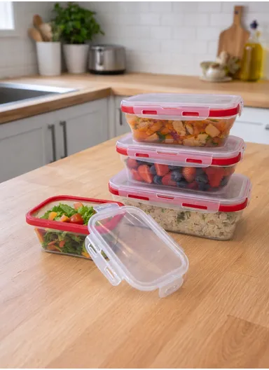 4PCS Foldable Silicone Food Containers with Leak-Proof Lids