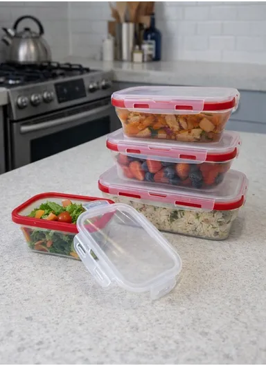 4PCS Foldable Silicone Food Containers with Leak-Proof Lids